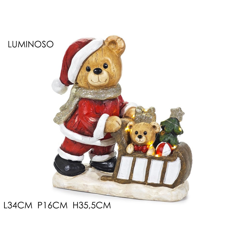 Decorazione Orso Natalizio Luminoso