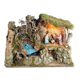 Capanna 50x26x36 cm con cascata, pompa, luce e natività