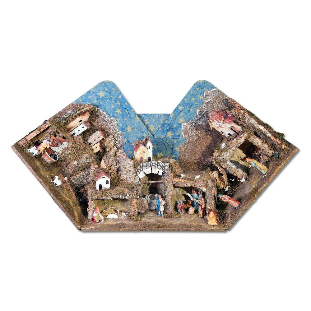 Preselibro Presepe apribile con grotta 57x37,5x43,5 cm - immagine 5