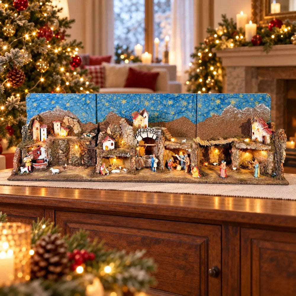 Preselibro Presepe apribile con grotta 57x37,5x43,5 cm - immagine 2