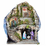 Presepe con luci e Natività 30x23x28 cm