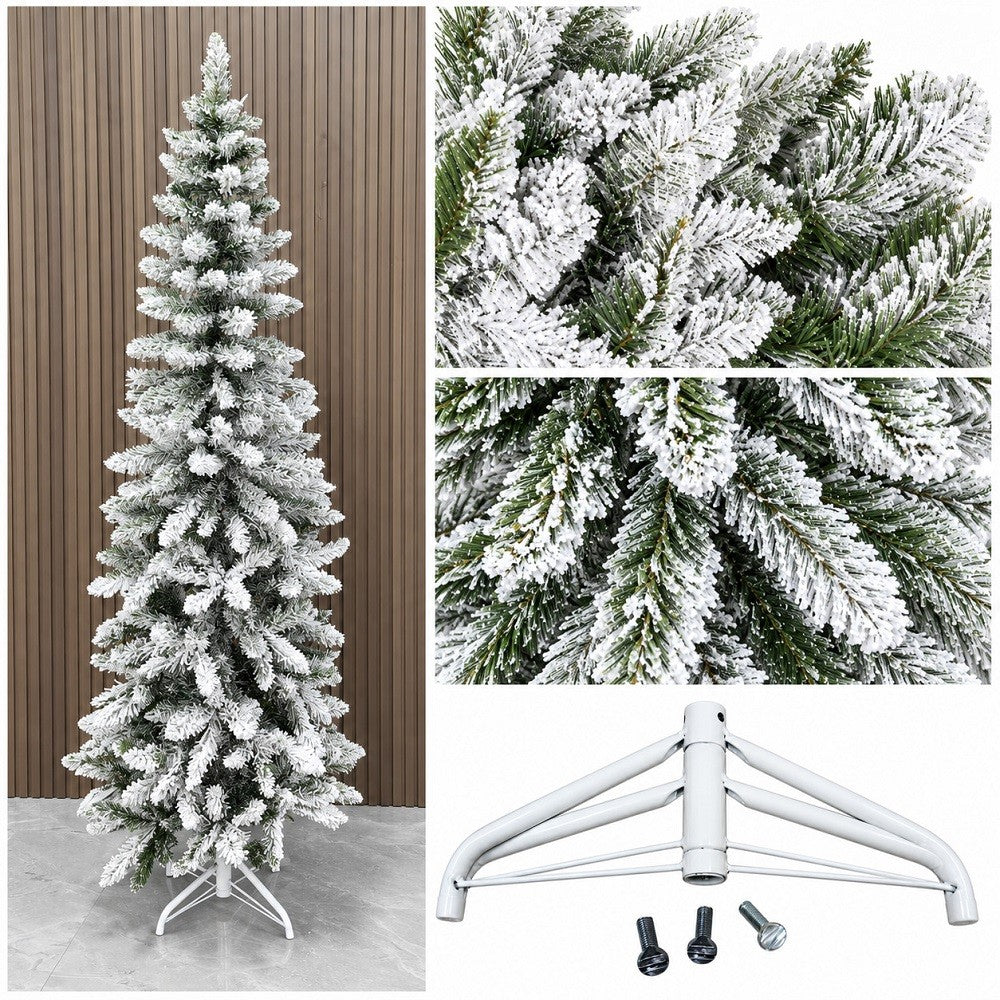 Albero di Natale Andalo Floccato 150 cm 320 Rami - immagine 3
