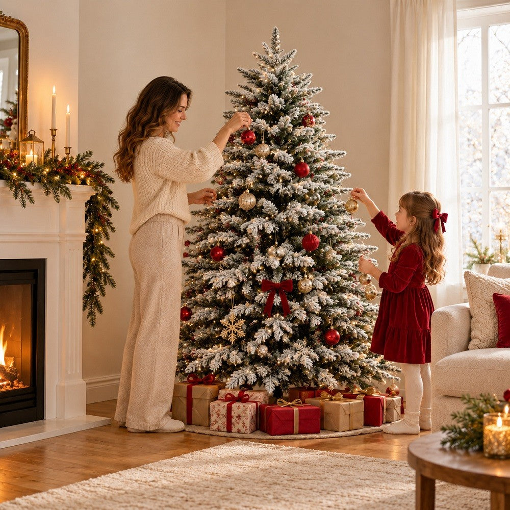 Albero di Natale Cortina Floccato 180 cm 943 Rami - immagine 2