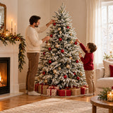 Albero di Natale Cortina Floccato 210 cm 1385 Rami - immagine 2