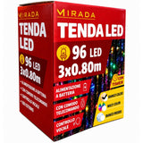 Tenda a Batteria 96 Led Bianco Caldo 3X0.80 mt