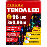 Tenda a Batteria 96 Led Bianco Caldo 3X0.80 mt - immagine 3