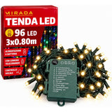 Tenda a Batteria 96 Led Bianco Caldo 3X0.80 mt - immagine 2