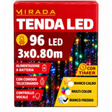 Tenda a Batteria 96 Led Bianco Freddo 3X0.80 mt - immagine 3