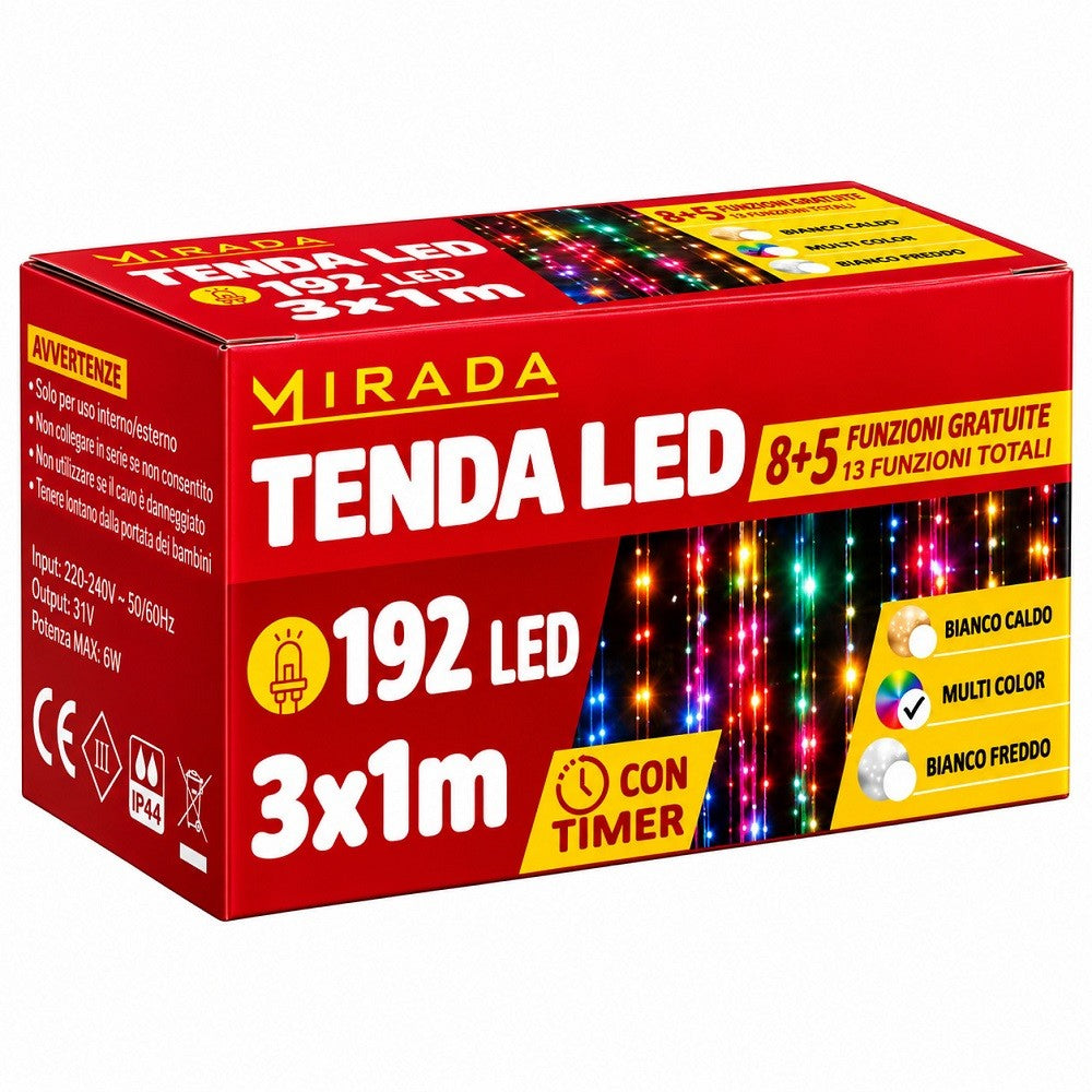 Tenda 192 Led Multicolor 3X1 mt