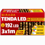 Tenda 192 Led Bianco Caldo 3X1 mt - immagine 3