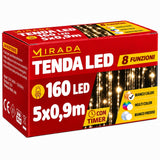 Tenda 160 Led  Bianco Caldo 5X0,9 mt