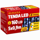 Tenda 160 Led  Bianco Freddo 5X0,9 mt