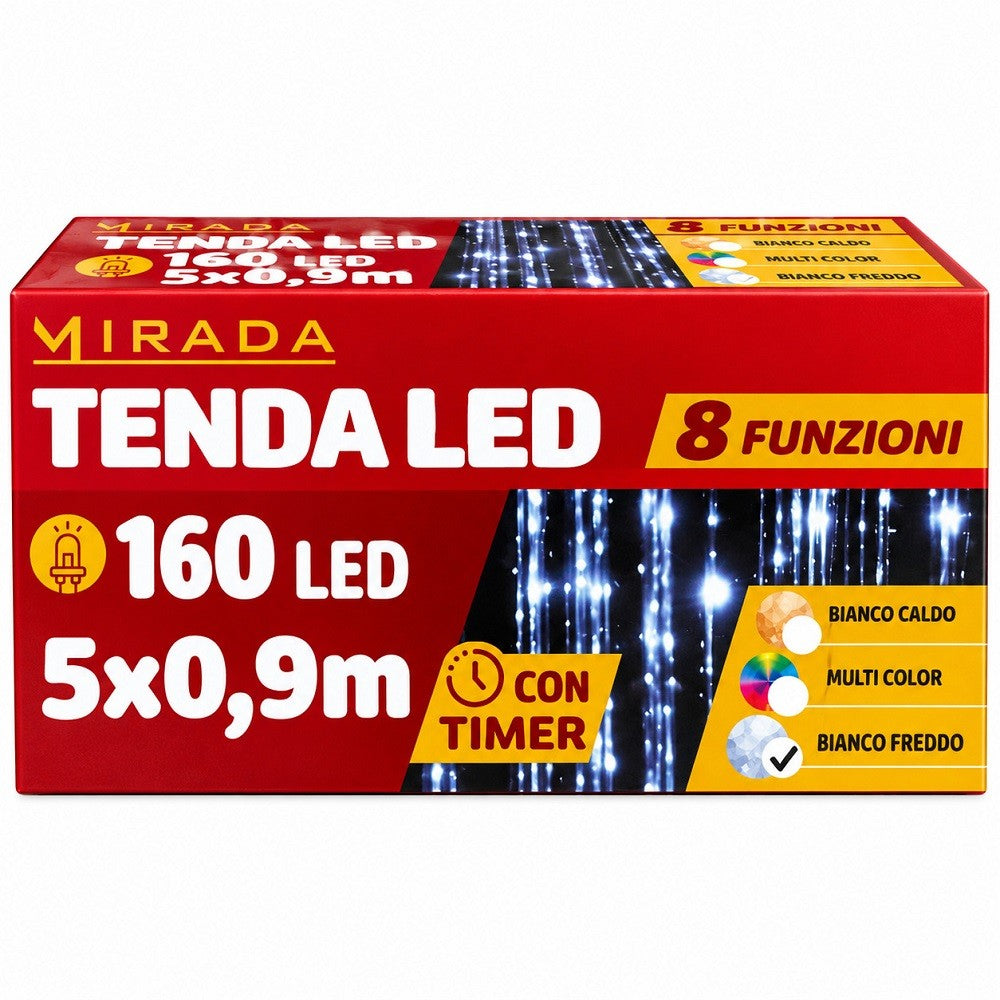 Tenda 160 Led  Bianco Freddo 5X0,9 mt - immagine 3