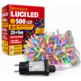 Luci di Natale 500 Led Multicolor Cavo Trasparente - immagine 2