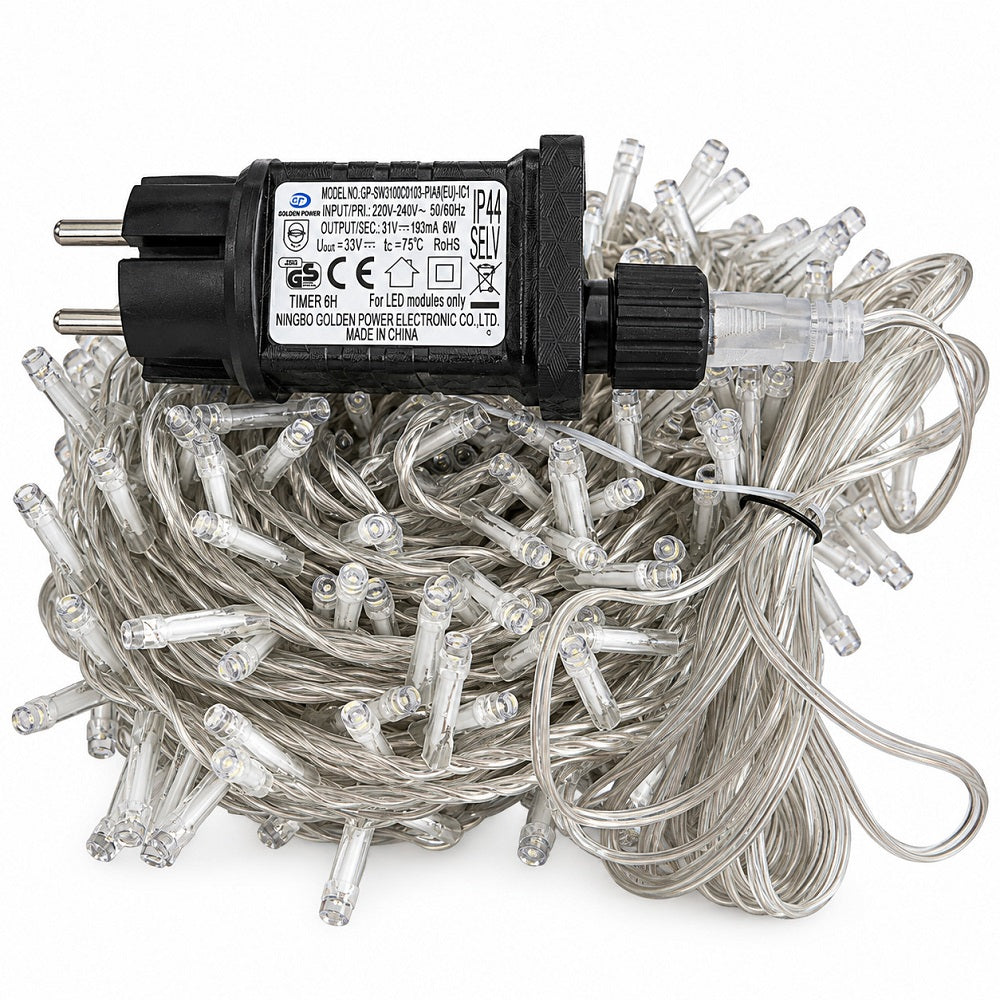 Luci di Natale 500 Led Bianco Freddo Cavo Trasparente - immagine 4