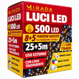 Luci di Natale 500 Led Bianco Caldo/Freddo