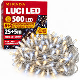 Luci di Natale 500 Led Bianco Caldo/Freddo - immagine 2