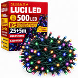 Luci di Natale 500 Led Multicolor Cavo Verde - immagine 2