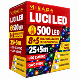 Luci di Natale 500 Led Multicolor Cavo Verde