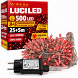 Luci di Natale 500 Led da Esterno Rosso - immagine 3