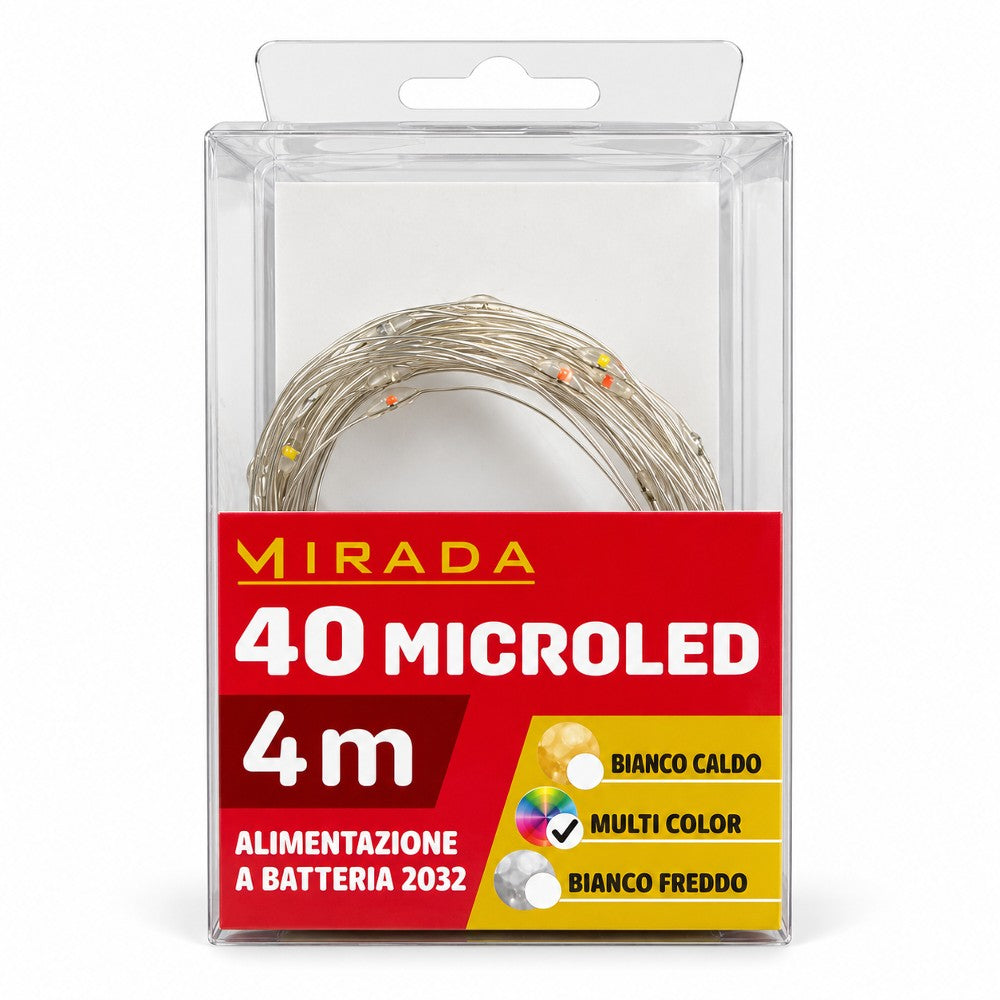 Luci 40 Microled Multicolor a Batteria 4 mt