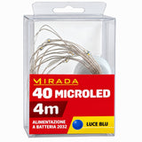 Luci 40 Microled Blu a Batteria 4 mt