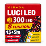 Luci di Natale 300 Led Multicolor Cavo Verde - immagine 3