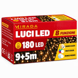Luci di Natale 180 Led Bianco Caldo Cavo Verde