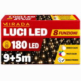 Luci di Natale 180 Led Bianco Freddo Cavo Verde - immagine 3