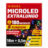 Luci 180 Microled Bianco Caldo a Batteria 18 mt