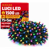 Luci di Natale 1500 Led Multicolor Cavo Verde - immagine 2