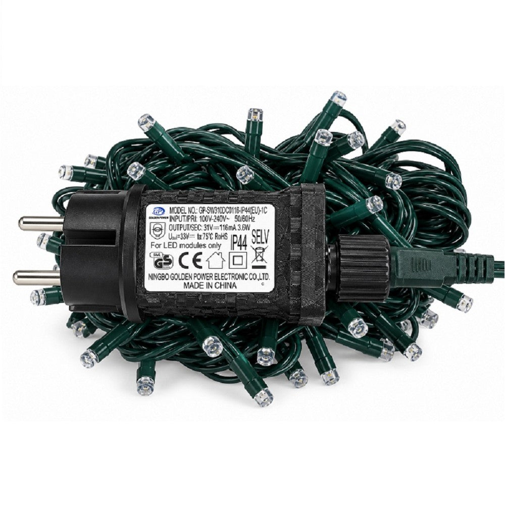 Luci di Natale 100 Led Multicolor Cavo Verde - immagine 4