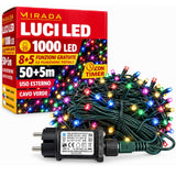 Luci di Natale 1000 Led Multicolor Cavo Verde - immagine 2