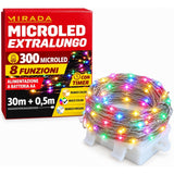 Luci di Natale 300 Microled a Batteria Multicolor 30X0,5 mt - immagine 2