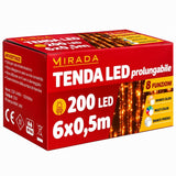Tenda 200 Led Prolungabile Bianco Caldo