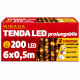 Tenda 200 Led Prolungabile Bianco Caldo - immagine 3
