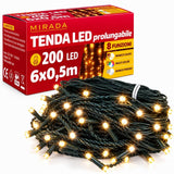 Tenda 200 Led Prolungabile Bianco Caldo - immagine 2