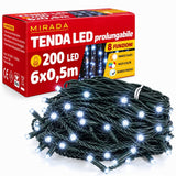 Tenda 200 Led Prolungabile Bianco Freddo - immagine 2