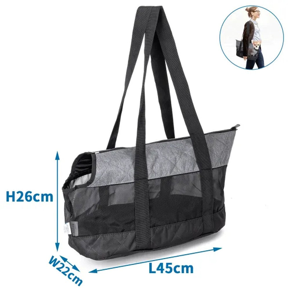 Borsa trasportino in rete nera Nobleza 45x22x26 cm
