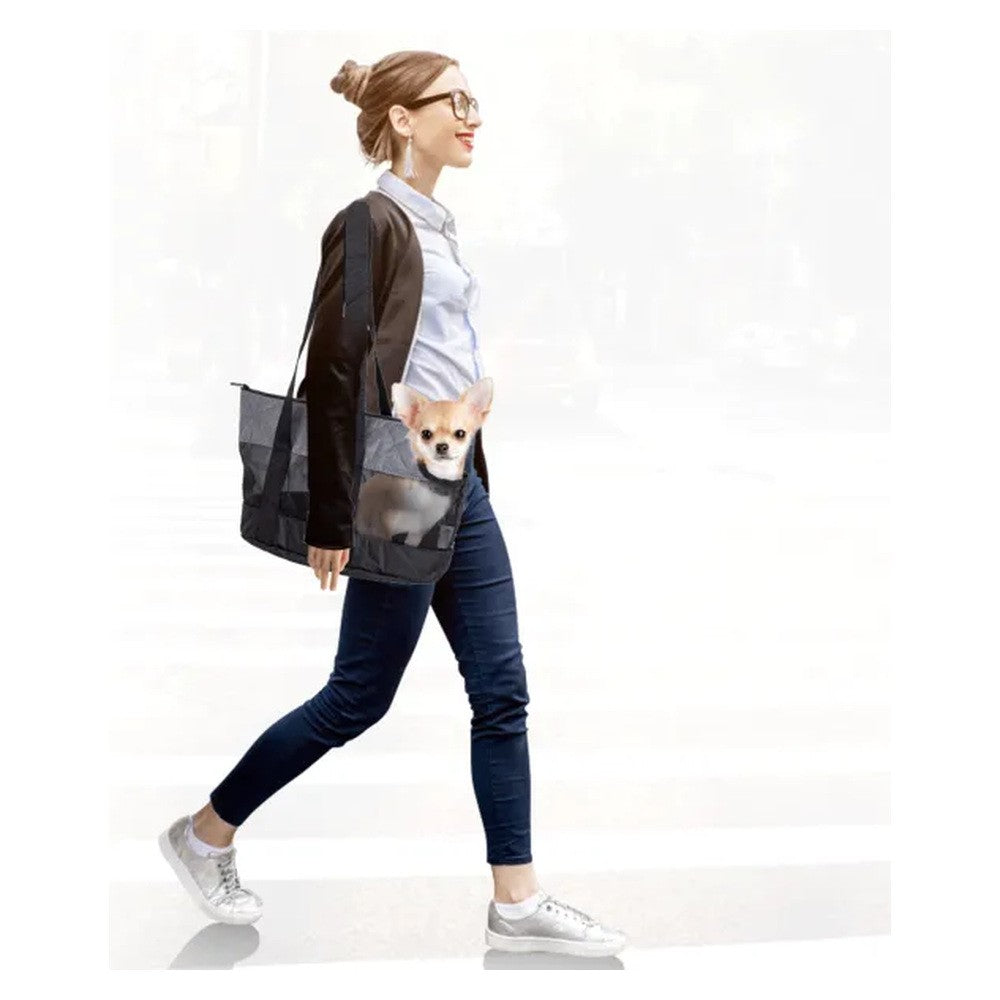 Borsa trasportino in rete nera Nobleza 45x22x26 cm - immagine 2
