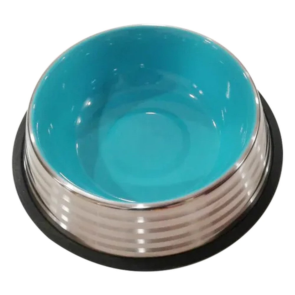 Ciotola in acciaio inox colori assortiti 15,5x15,5x3,5 cm - immagine 3
