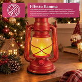 Lanterna Natalizia Rossa con Luce e Musica 15x11x25 cm - immagine 2
