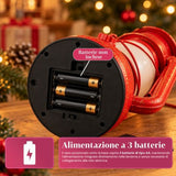 Lanterna Natalizia Rossa con Luce e Musica 15x11x25 cm - immagine 5