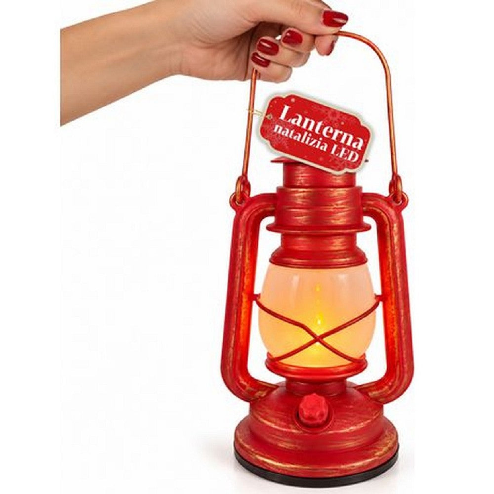 Lanterna Natalizia Rossa con Luce e Musica 15x11x25 cm - immagine 6
