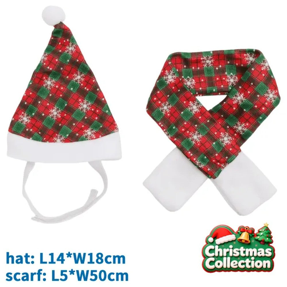 Set sciarpa e cappello natalizi per animali Nobleza