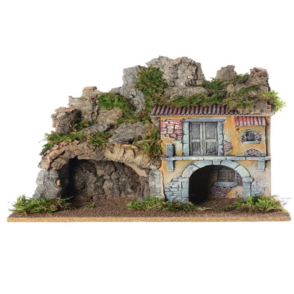 Paesaggio Presepe con Casa e Grotta