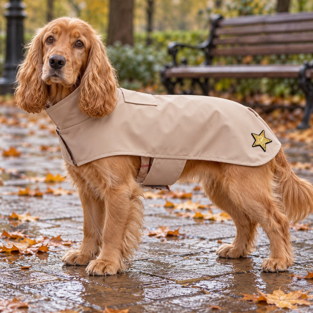 Impermeabile Per Cani Beige Classico 40 cm - immagine 2