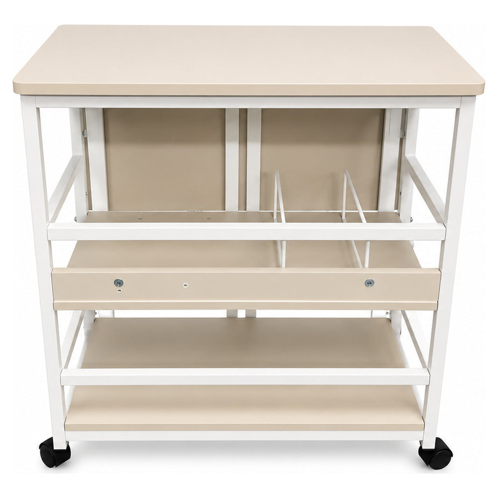 SCRIVANIA KRETA LEGNO E BIANCO 3 RIPIANI
