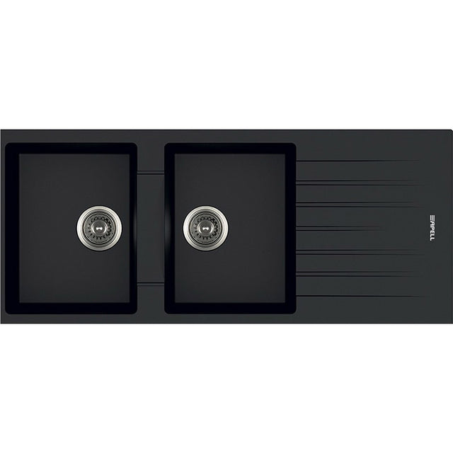 immagine-1-apell-lavello-2-vasche-116x50-nero-ean-8053369624204