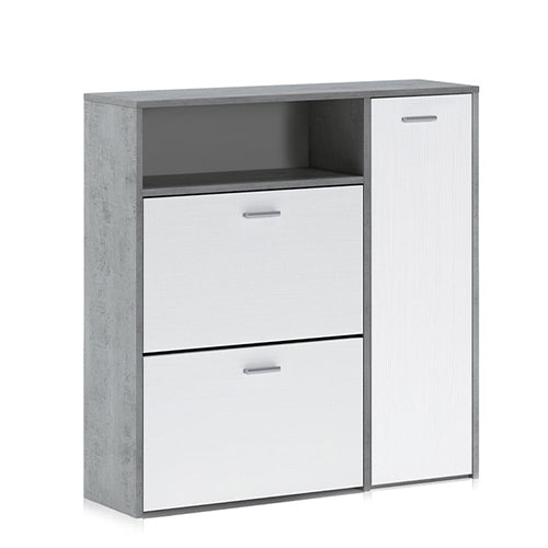 Scarpiera Niki 3 Ante Cemento-Bianco